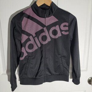 Adidas‎ Zip Up Jacket-Black/Pink-Girls LG 14